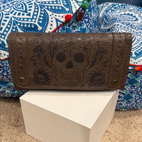 Loungefly Handbags - Loungefly Brown Skull Embossed Wallet